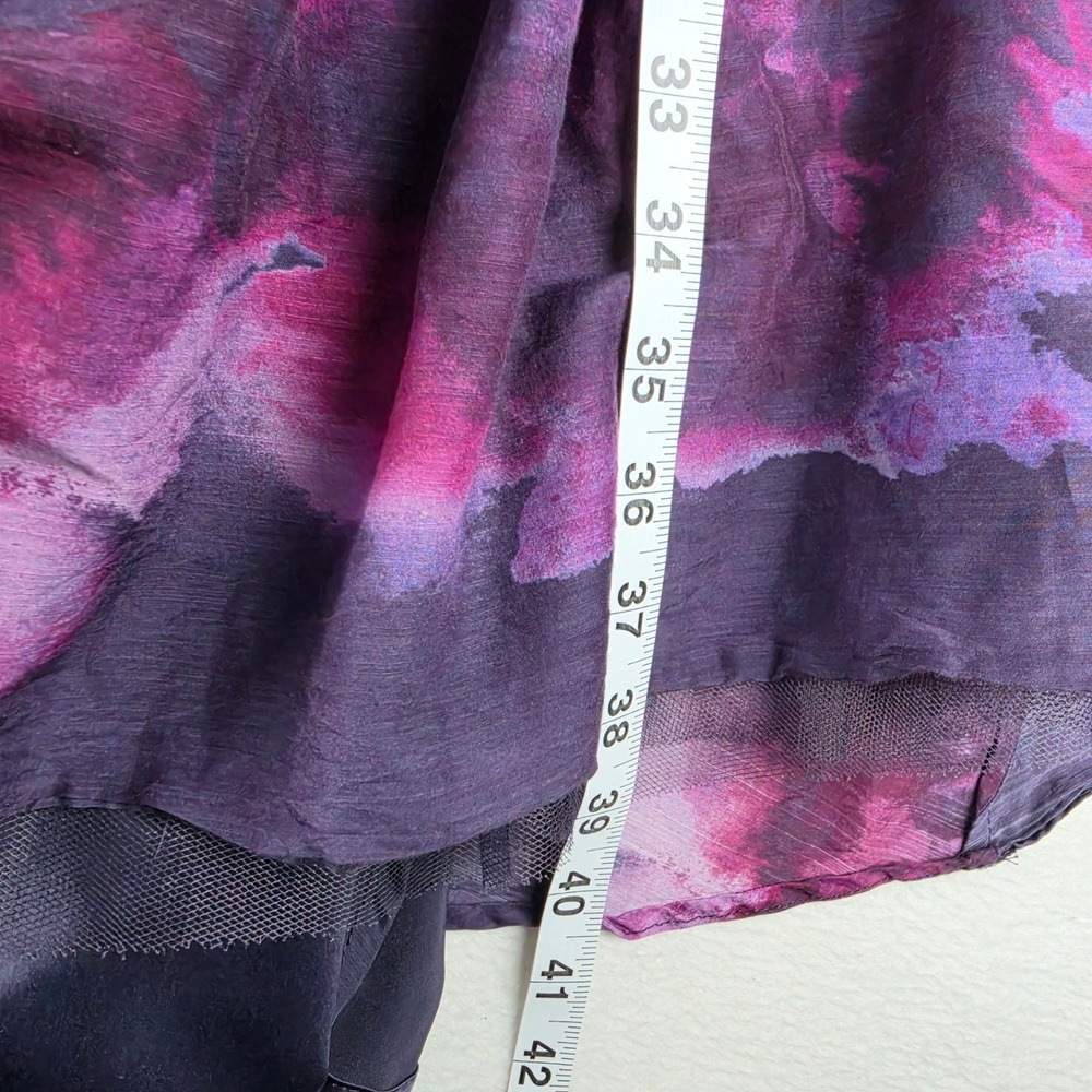 Lela Rose Neiman Marcus Target Floral Silk Blend High-Low Dress Purple Size 4 - Picture 11 of 11